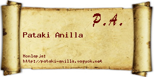 Pataki Anilla névjegykártya
